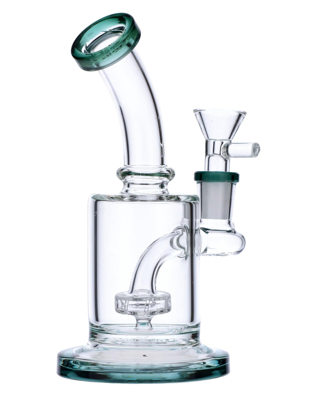 Teal Mini Bent Neck Water Pipe
